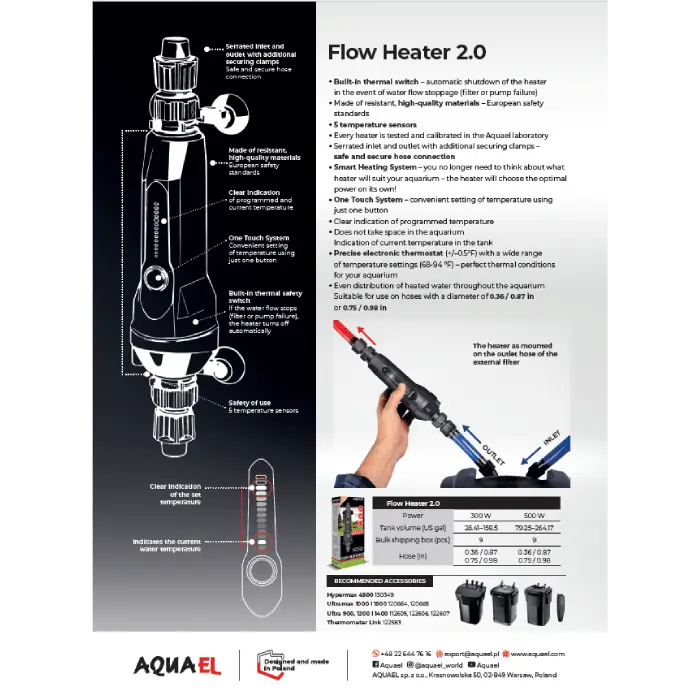 Aquael Flow 300w In-Line Heater