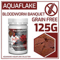 Bloodworm Banquet AquaFlake 125G AquaMunch bloodworm flake fish food tub