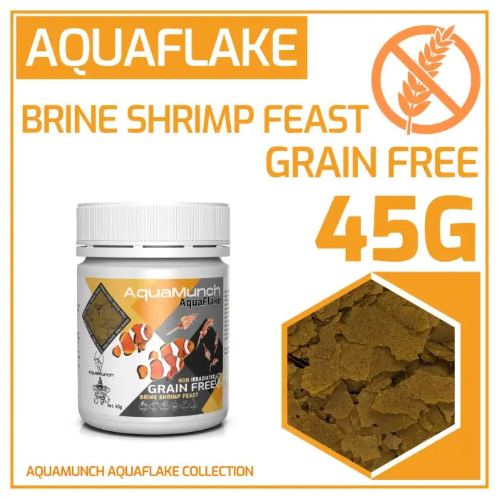 Brine Shrimp Feast AquaFlake 45G high-protein brine shrimp flake fish food