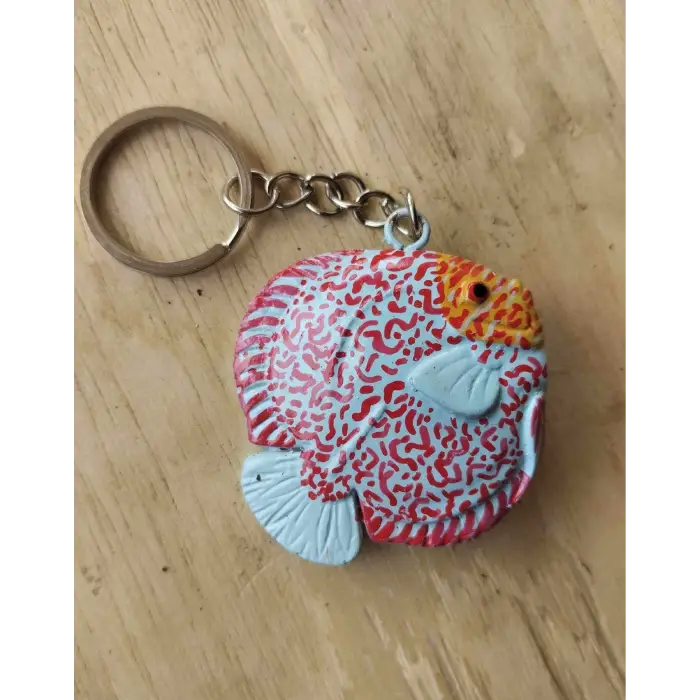 Albino Leopard Discus Key Ring