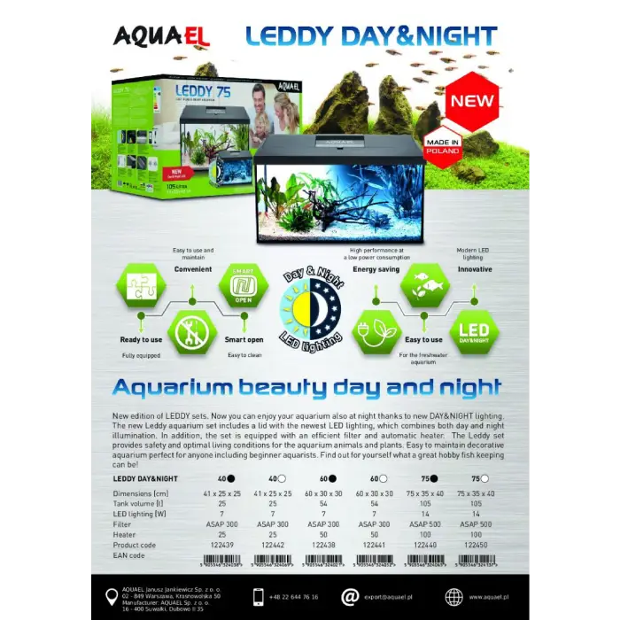 Aquael Leddy 75 Day & Night Aquarium Set