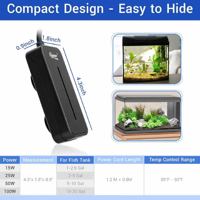 Hygger Aquarium Tiny Titanium Heater