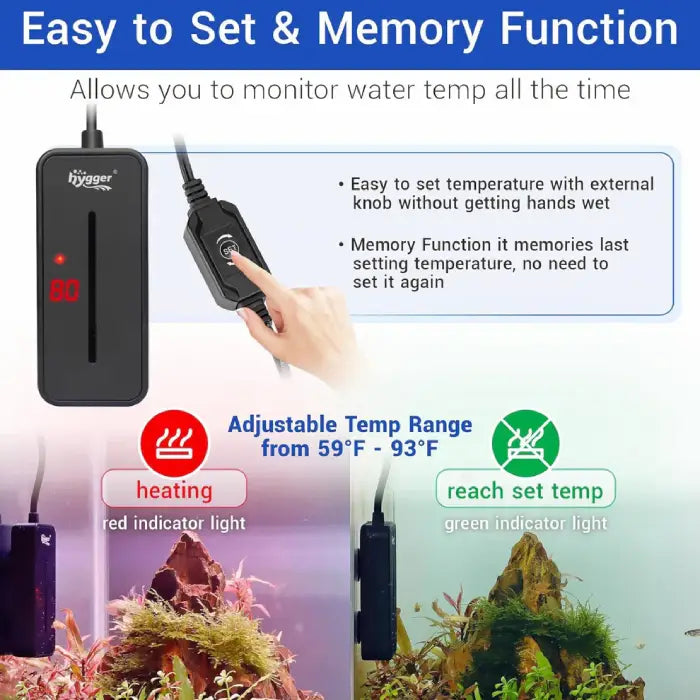 Hygger Aquarium Tiny Titanium Heater